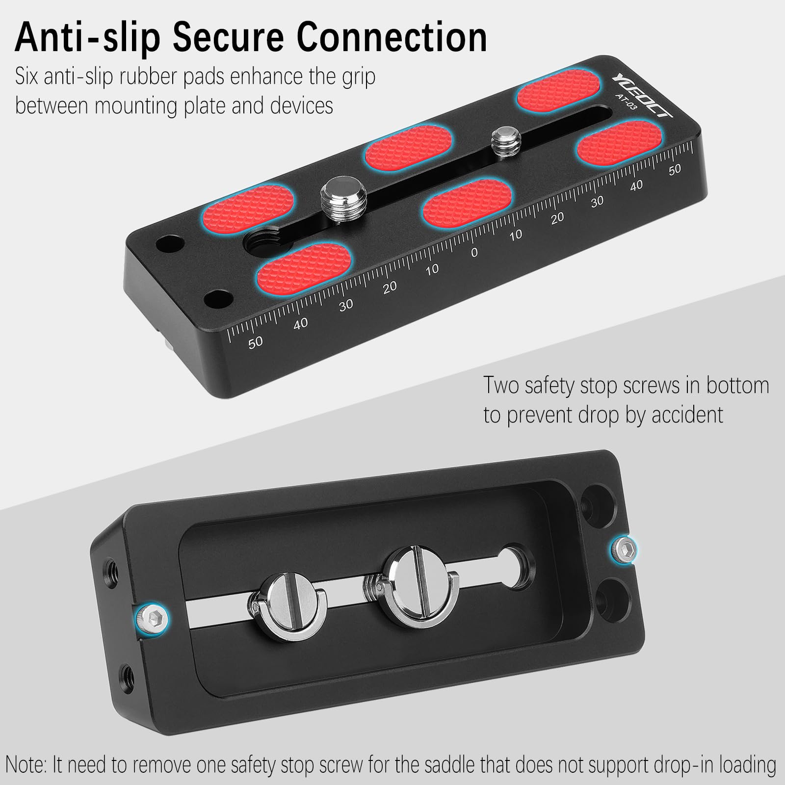 Yueoct 120Mm/4.72'' Telescope Rail Bar Vixen Style Dovetail Mounting Plate, With 1/4'' 3/8'' D Ring Camera Screw For Telescope S